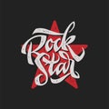 Rockstar word t-shirt design typography.