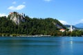 Rocktop Castle and church - Lake Bled, Slovenia. Royalty Free Stock Photo