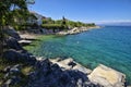 The rocky Adriatic coastline in Porat village Royalty Free Stock Photo