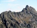 Rocky alpine peak UnghÃÂ¼rhÃÂ¶rner or Unghuerhoerner 2994 m of the Silvretta Alps mountain range in the Swiss Alps massif, Davos Royalty Free Stock Photo