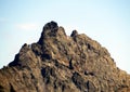 Rocky alpine peak UnghÃÂ¼rhÃÂ¶rner or Unghuerhoerner 2994 m of the Silvretta Alps mountain range in the Swiss Alps massif, Davos Royalty Free Stock Photo