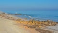 The rocky Atlantic Coast, at Marineland Beach in Marineland, Flagler County, Florida Royalty Free Stock Photo