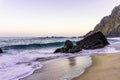 Rocky Atlantic ocean coastline of Adraga beach, Portugal Royalty Free Stock Photo