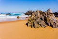 Rocky Atlantic ocean coastline of Adraga beach Royalty Free Stock Photo