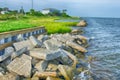 Rocky banks on Ocracoke Island of North Carolina's Outer Banks