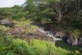 Rocky banks and woodlands along wailuku river