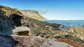 Amazing coast of Iceland, basalt cliffs.