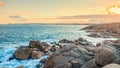 Rocky Bay coastline at sunset, Port Elliot Royalty Free Stock Photo