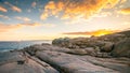 Rocky Bay coastline at sunset, Port Elliot Royalty Free Stock Photo