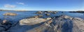 Rocky Bay and islands of Saint Lawrence Estuary in Riviere-au-Tonnerre area, Cote-Nord, Quebec