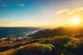 Rocky Bay with walking trail at sunset, Port Elliot Royalty Free Stock Photo