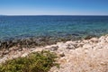 Rocky beach along the sea coast Royalty Free Stock Photo