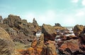 Rocky Beach Arambol Beach in Goa India Royalty Free Stock Photo