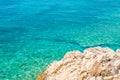 Rocky beach and crystal blue sea