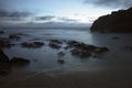 Rocky beach at dusk Royalty Free Stock Photo