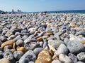 Rocky beach on English Channel, France side