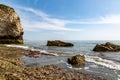 Rock formations at low tide, at Freshwater Bay on the Isle of Wight Royalty Free Stock Photo