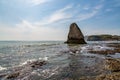 Rock formations at low tide, at Freshwater Bay on the Isle of Wight Royalty Free Stock Photo