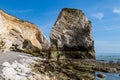 Rock formations at low tide, at Freshwater Bay on the Isle of Wight Royalty Free Stock Photo