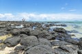 Rocky beach at Grand Gaube, North of Mauritius. Royalty Free Stock Photo