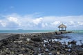 Rocky beach at Grand Gaube, North of Mauritius. Royalty Free Stock Photo