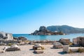 Rocky beach in Kefalos Bay, Kos Island, Greece Royalty Free Stock Photo