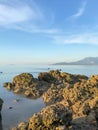 a rocky beach landscape at pulau sayak