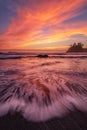 Rocky Beach Landscape at Sunset Royalty Free Stock Photo