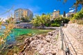 Rocky beach and Lungomare walkway in Opatija