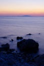 Rocky Beach on Pag Island after Sunset Royalty Free Stock Photo