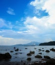 rocky beach scene at pulau sayak