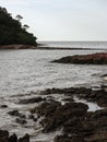 rocky beach scene in pulau sayak