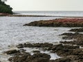 rocky beach scene in pulau sayak