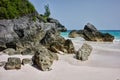 Rocky Beach Seascape at Horseshoe Bay Beach, Bermuda Royalty Free Stock Photo