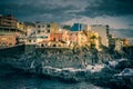 Rocky beach in a typical Canarian town Los Gigantes, Canary Islands, Spain