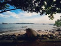 Rocky beach at Ubin island