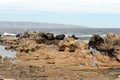 Rocky beach in Vina del Mar.