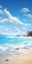 Breathtaking Ocean Landscape: Photorealistic Beach Painting In 32k Uhd