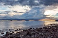 Rocky Beach and White Rock Pier on the West Coast of Pacific Ocean. Royalty Free Stock Photo