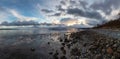 Rocky Beach and White Rock Pier on the West Coast of Pacific Ocean. Royalty Free Stock Photo