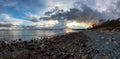 Rocky Beach and White Rock Pier on the West Coast of Pacific Ocean. Royalty Free Stock Photo