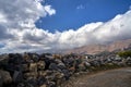 Rocky boulders and peaks in the Lefka Ori mountains on the island of Crete