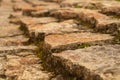 Rocky brick wall. stone wall background. abstract grunge texture. old brown masonry Royalty Free Stock Photo