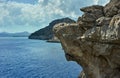 Rocky cliff at the edge of the Mediterranean Se Royalty Free Stock Photo