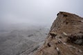 Rocky cliff over Ngozumpa glacier in Nepal