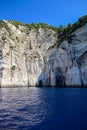 Rocky Cliff in Paxos Sea with Blue Sky