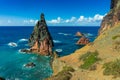 Rocky cliff on Ponta de Sao Lourenco, Madeira Island