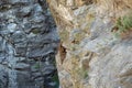 Rocky cliff-side wall