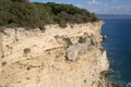 Rocky cliffs on the Andalucian Atlantic coast Royalty Free Stock Photo