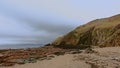 Cliffs and beach along rock coast of howth , ireland